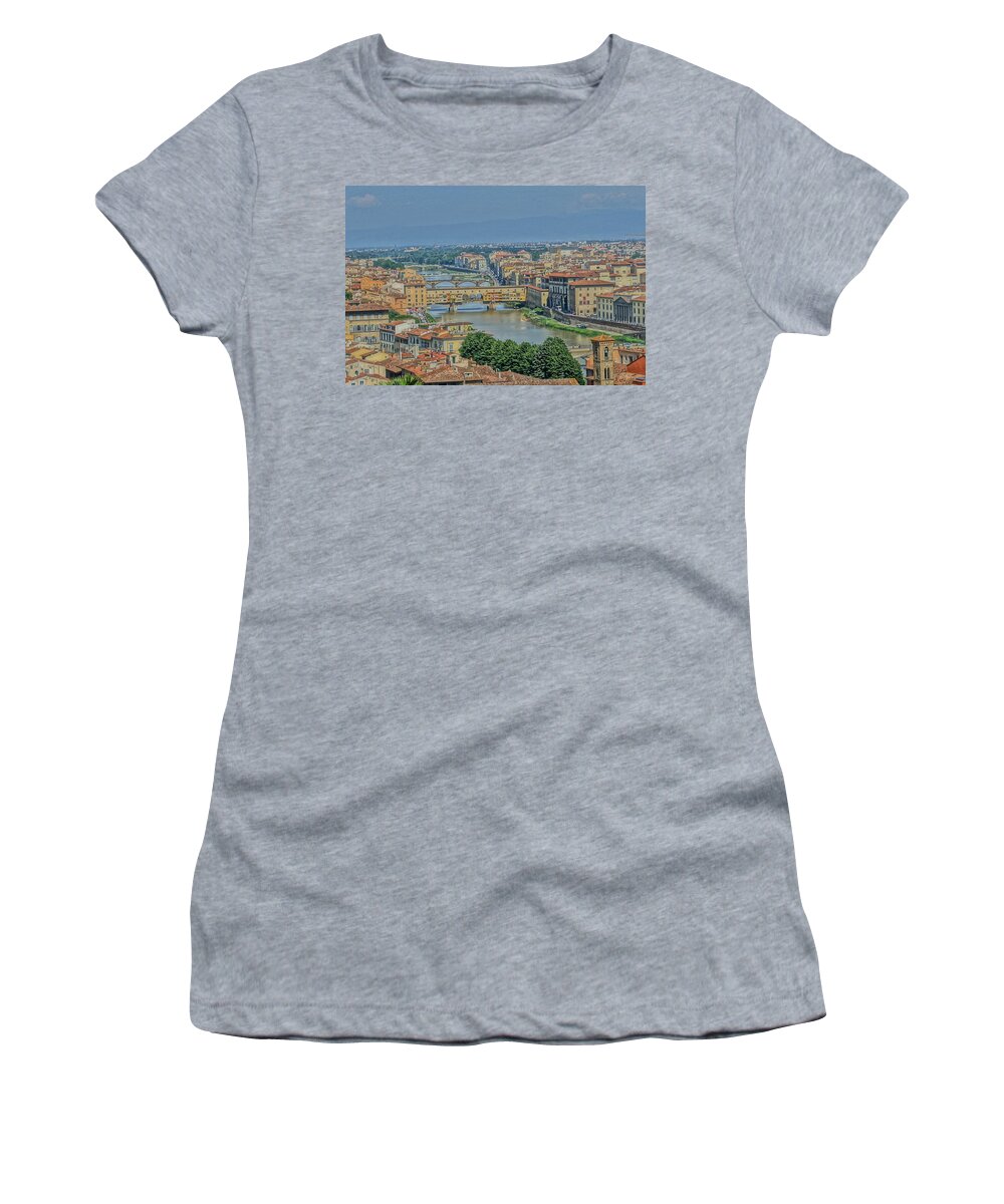Ponte Vecchio Women's T-Shirt featuring the photograph Florence's Ponte Vecchio by Patricia Caron