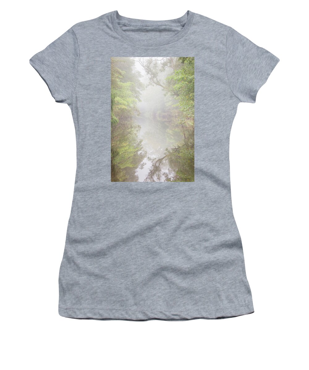 River Women's T-Shirt featuring the photograph River reflections on a misty morning by Anita Nicholson
