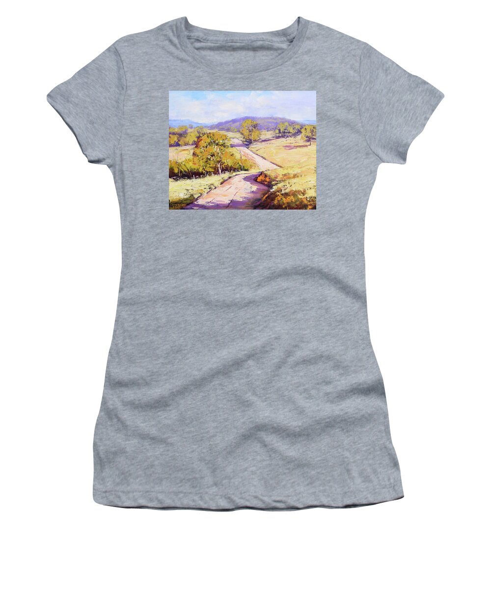 Nature Women's T-Shirt featuring the painting Road through Kanimbla by Graham Gercken