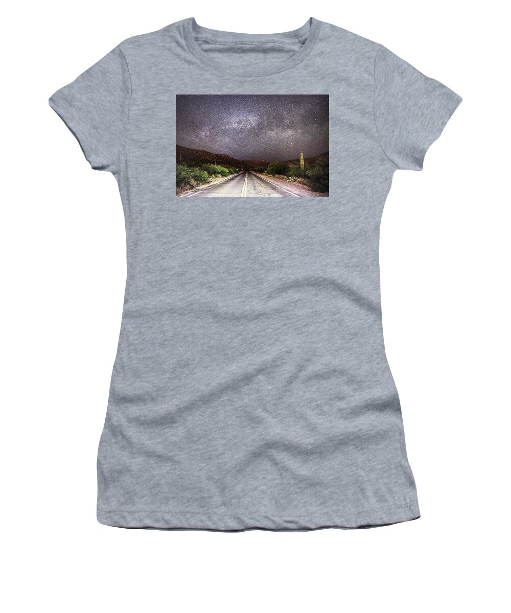 Stars Women's T-Shirt featuring the photograph Road to the Stars by Chance Kafka