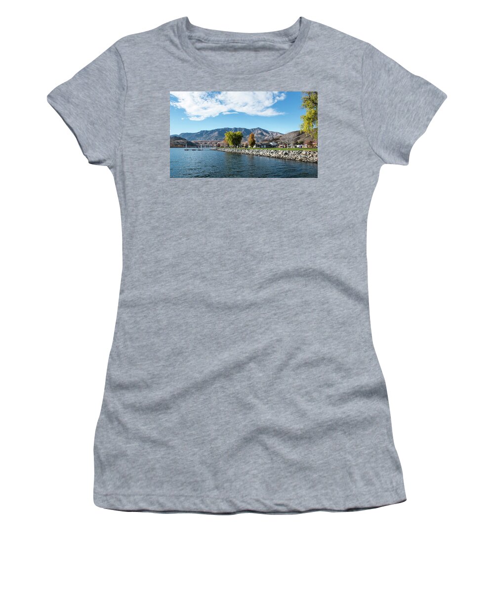 Rocky Columbia Shore Women's T-Shirt featuring the photograph Rocky Columbia Shore by Tom Cochran