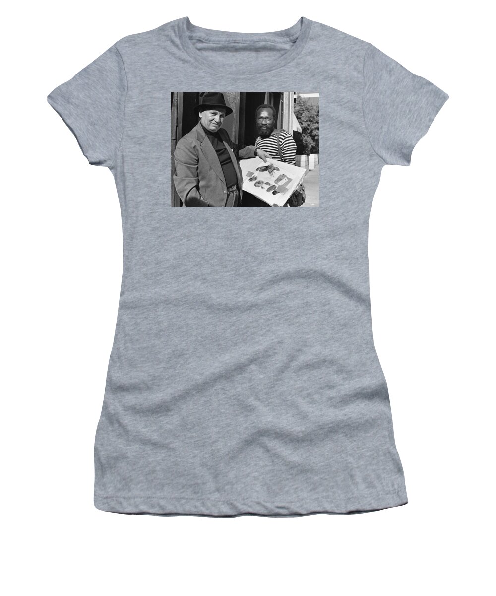 Art Women's T-Shirt featuring the photograph Romare Bearden & Raymond Saunders by Kathy Sloane
