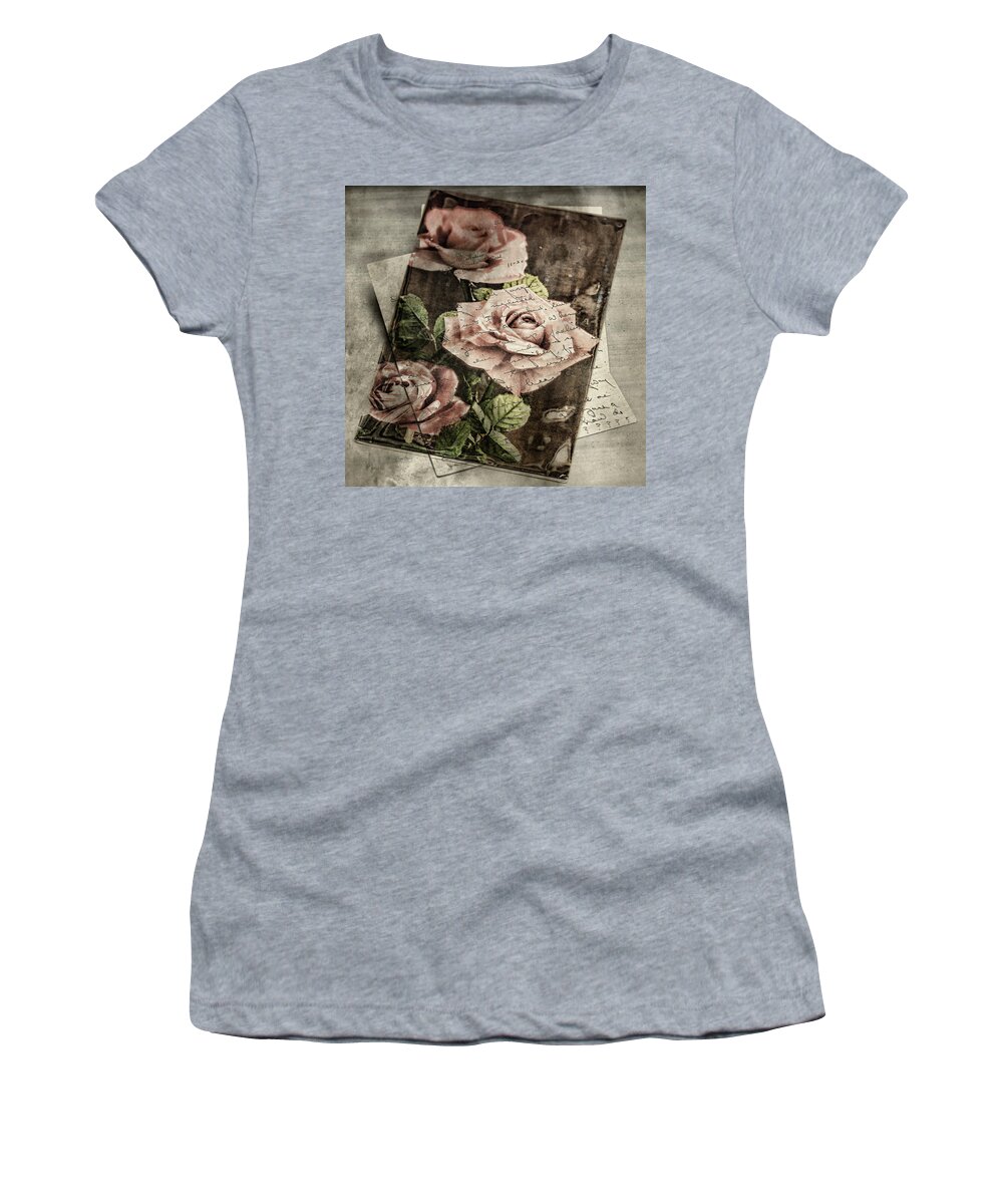 Rose Love Letters Women's T-Shirt featuring the photograph Rose Love Letters by Sharon Popek