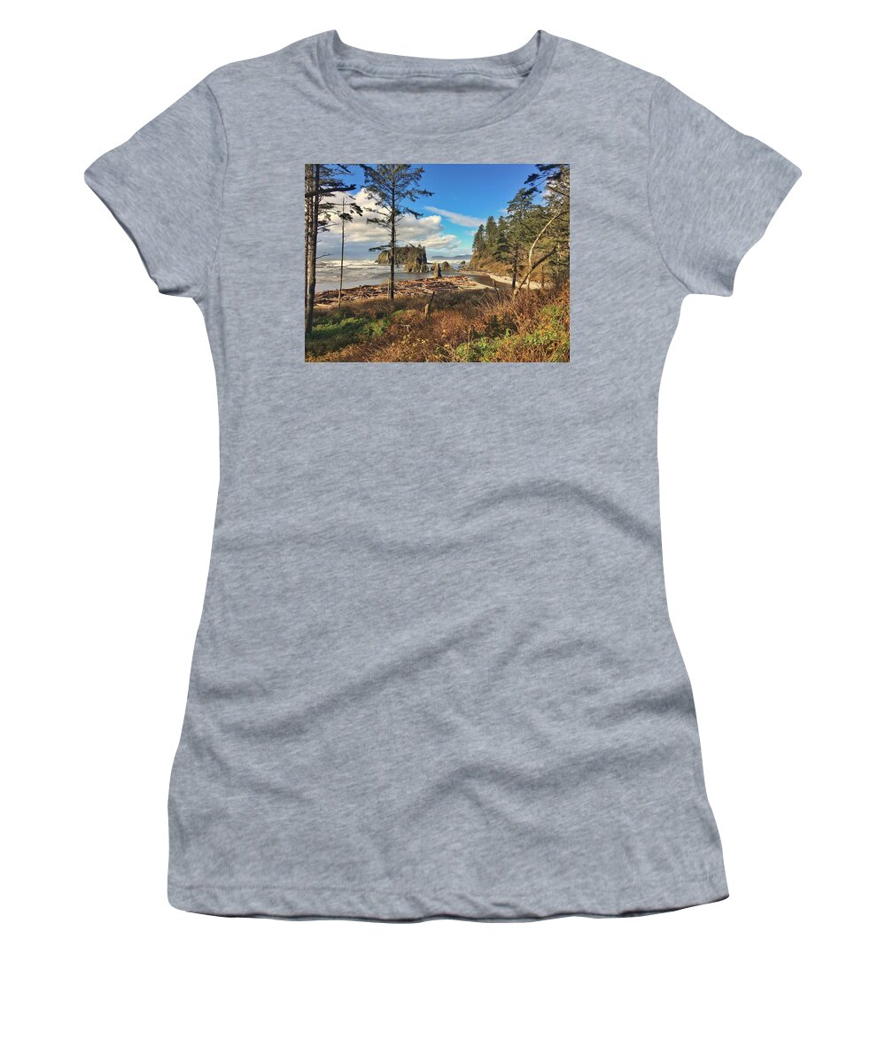 Seascape Women's T-Shirt featuring the photograph Ruby Beach by Jerry Abbott
