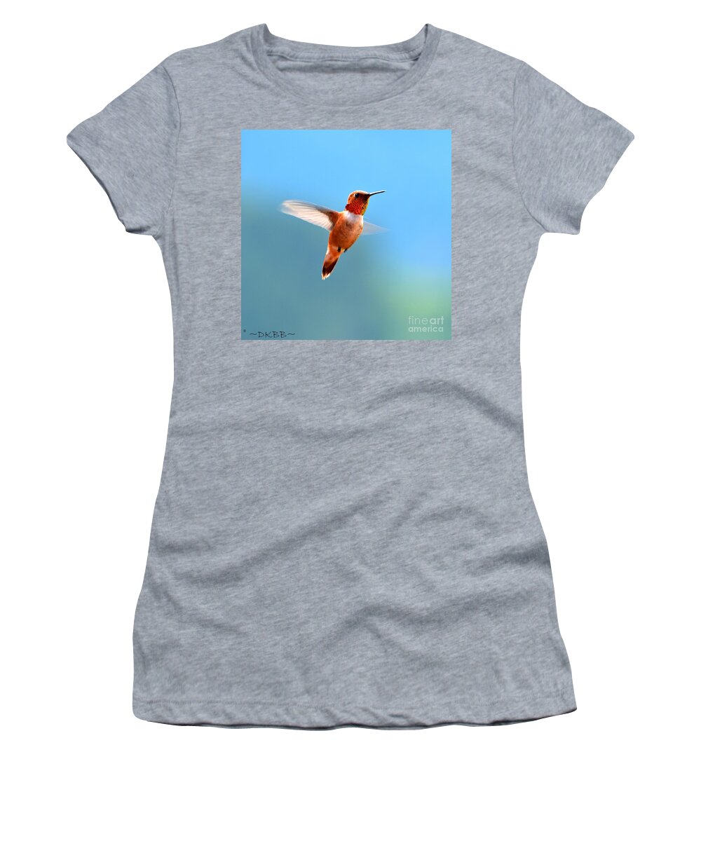 Hummingbird Women's T-Shirt featuring the photograph Rufous in Flight by Dorrene BrownButterfield