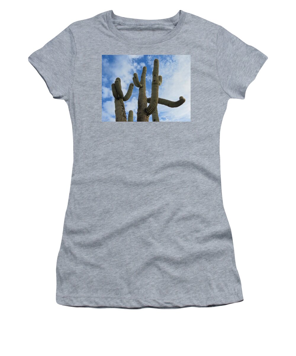Arizona Women's T-Shirt featuring the photograph Saguaro Clique by Judy Kennedy