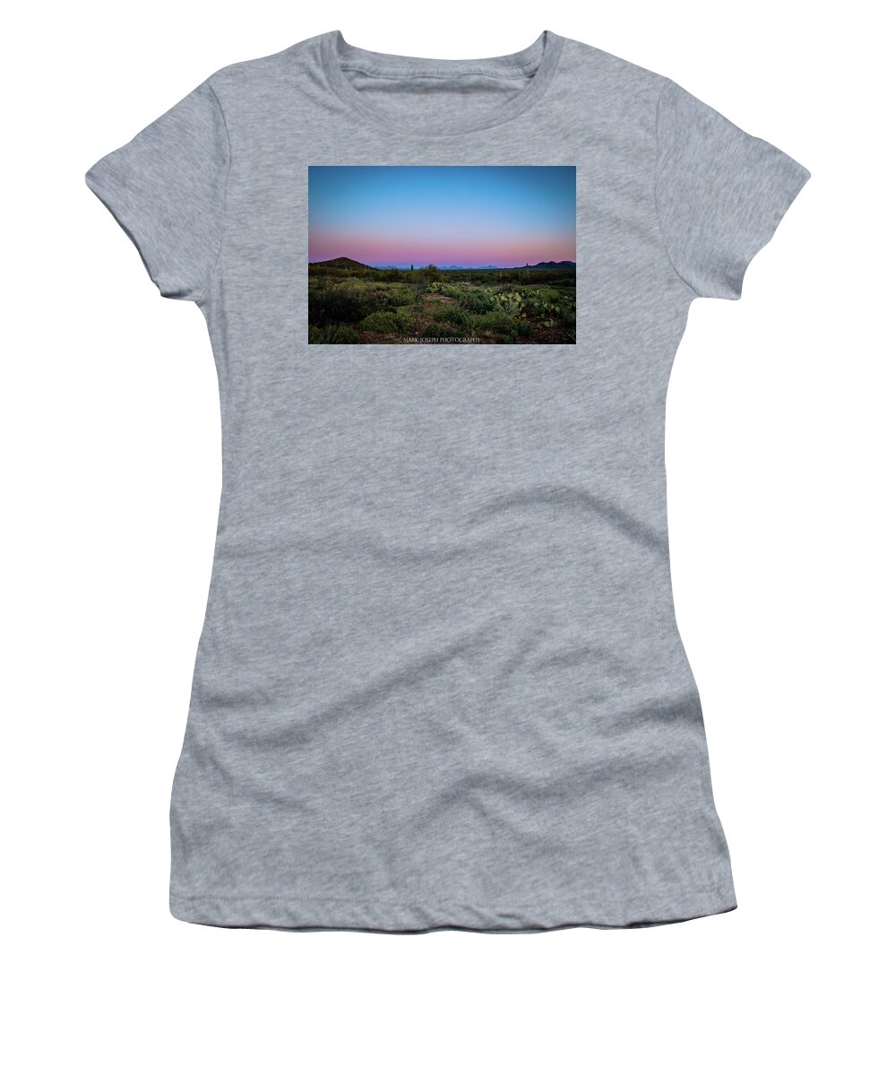 Sunrise Women's T-Shirt featuring the photograph Saguaro Desert Sunrise by Mark Joseph