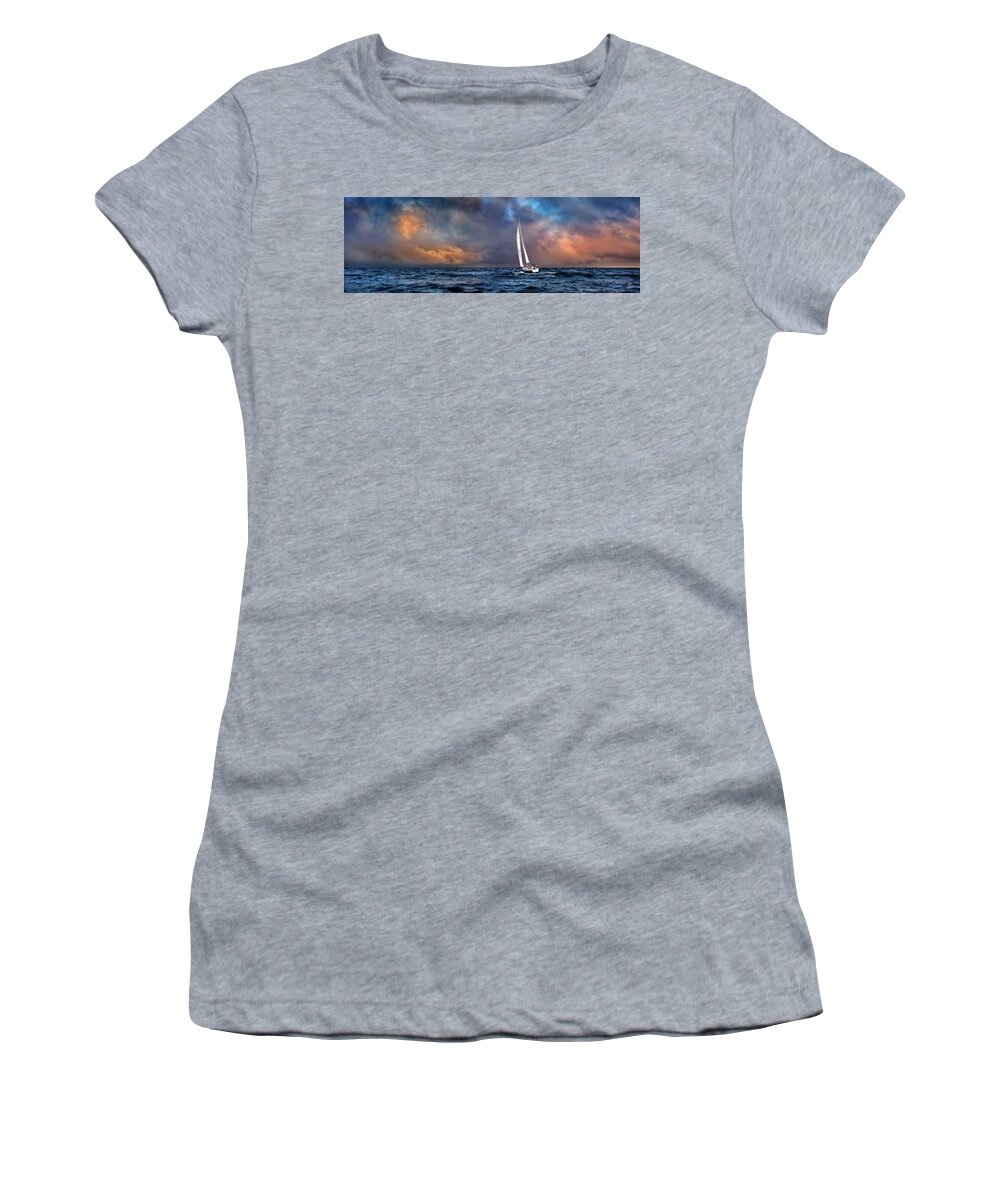 Wine-dark Sea Women's T-Shirt featuring the photograph Sailing The Wine Dark Sea by Endre Balogh