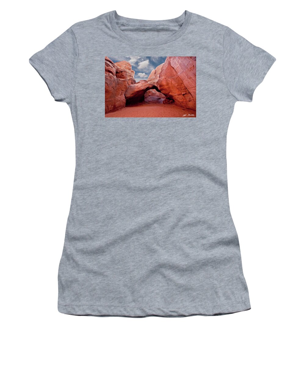 Arch Women's T-Shirt featuring the photograph Sand Dune Arch by Jeff Goulden