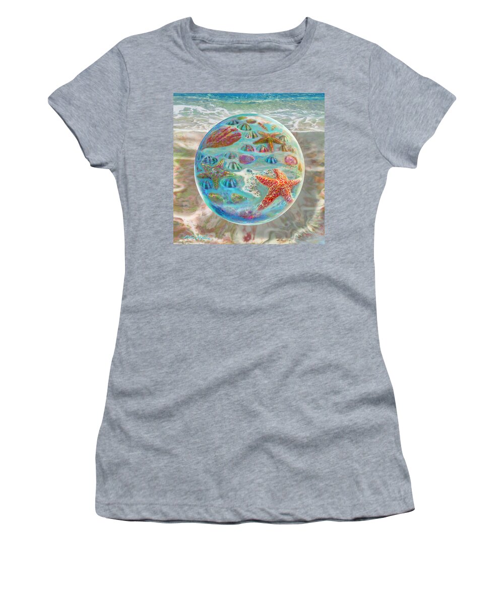 Sea Shells Women's T-Shirt featuring the digital art Sea of Shells by Robin Moline