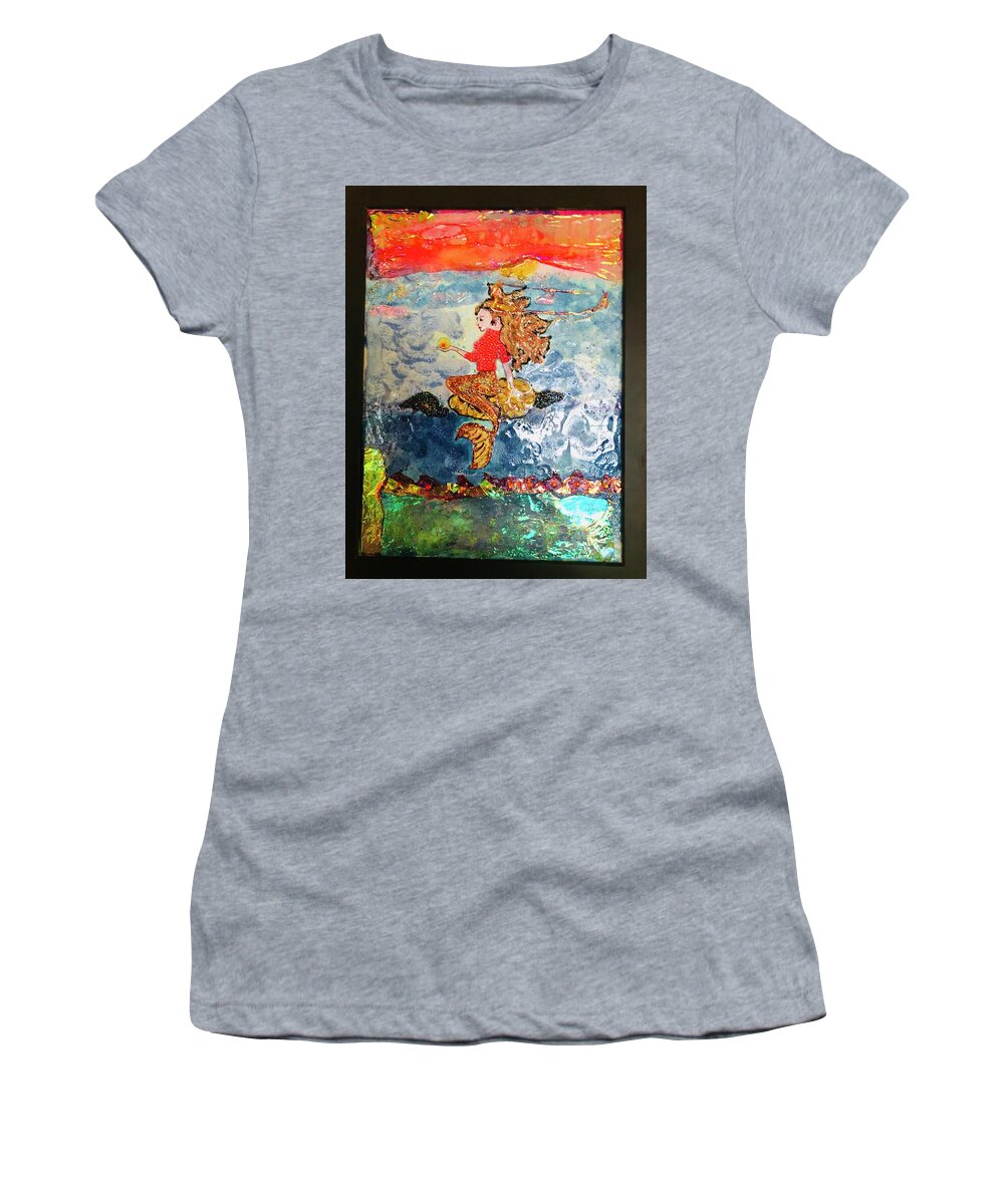 Embellished Women's T-Shirt featuring the painting Sea Sonata by Atanas Karpeles