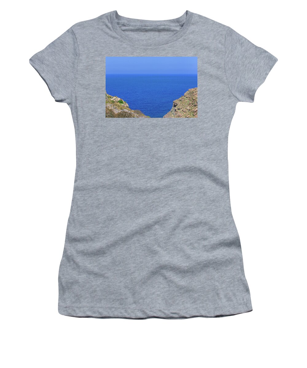 Seascape Women's T-Shirt featuring the photograph Sea view from Gramvousa by Sun Travels