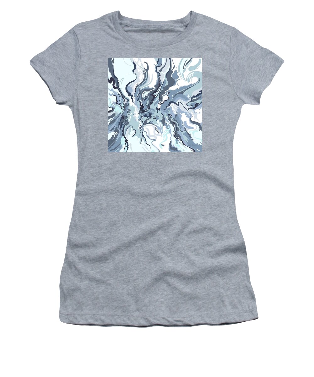 Abstract Women's T-Shirt featuring the painting Self Portrait I in blue by Nikita Coulombe