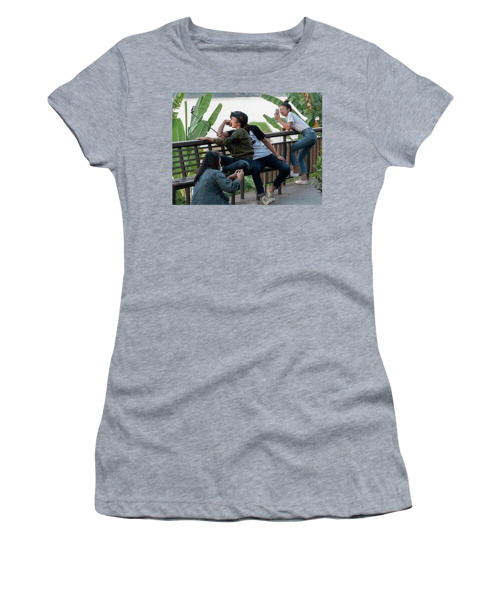 Art Women's T-Shirt featuring the photograph Selfie obsessed by Jeremy Holton