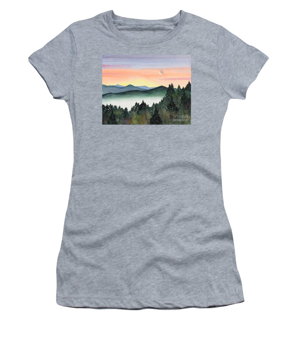Sunset Women's T-Shirt featuring the painting Shenandoah Sunset by Joseph Burger