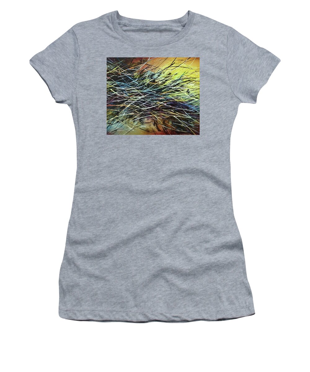 Abstract Women's T-Shirt featuring the painting Shifting by Michael Lang