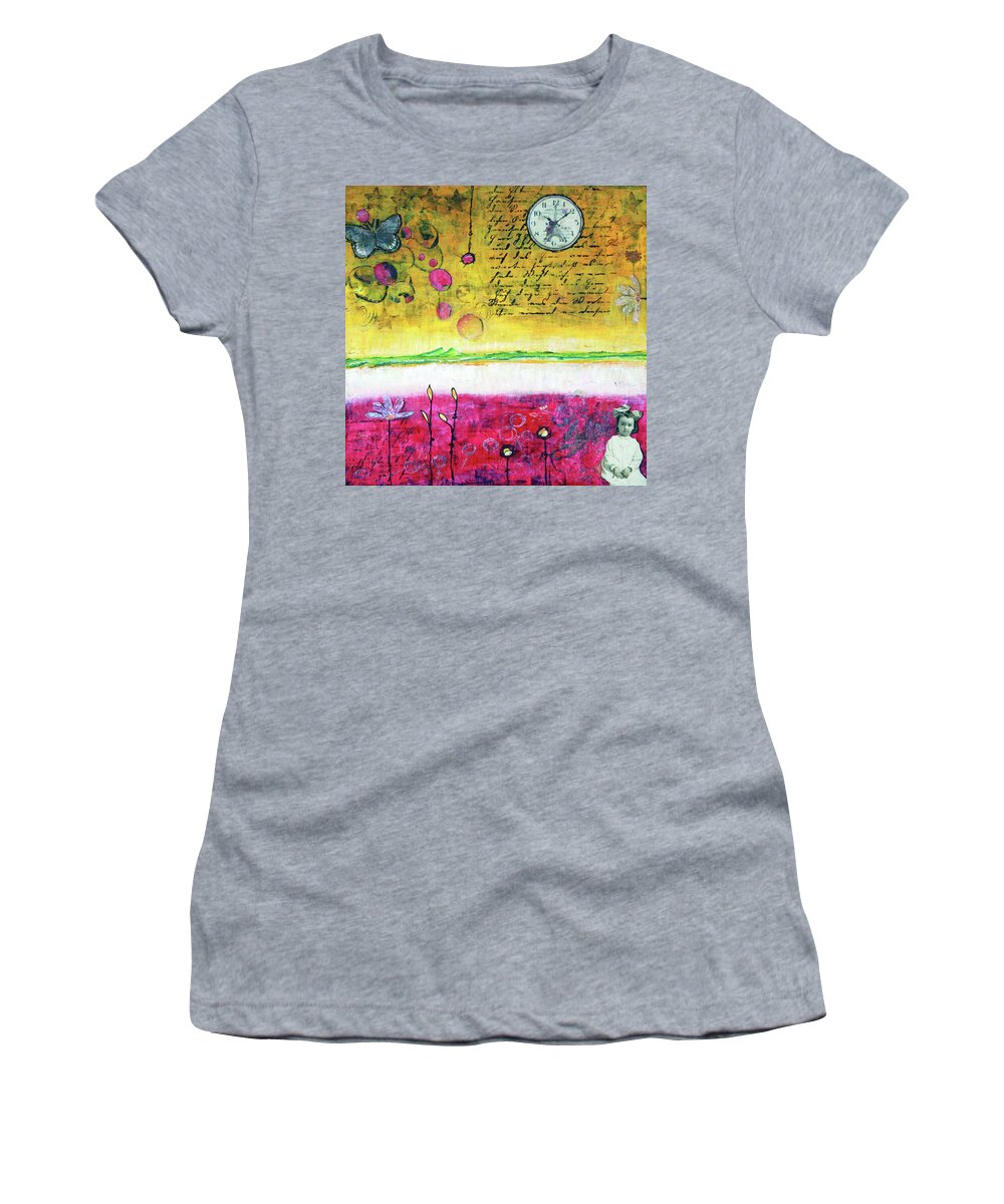 Whimsical Women's T-Shirt featuring the painting Sitting On The Edge Of Eternity by Winona's Sunshyne