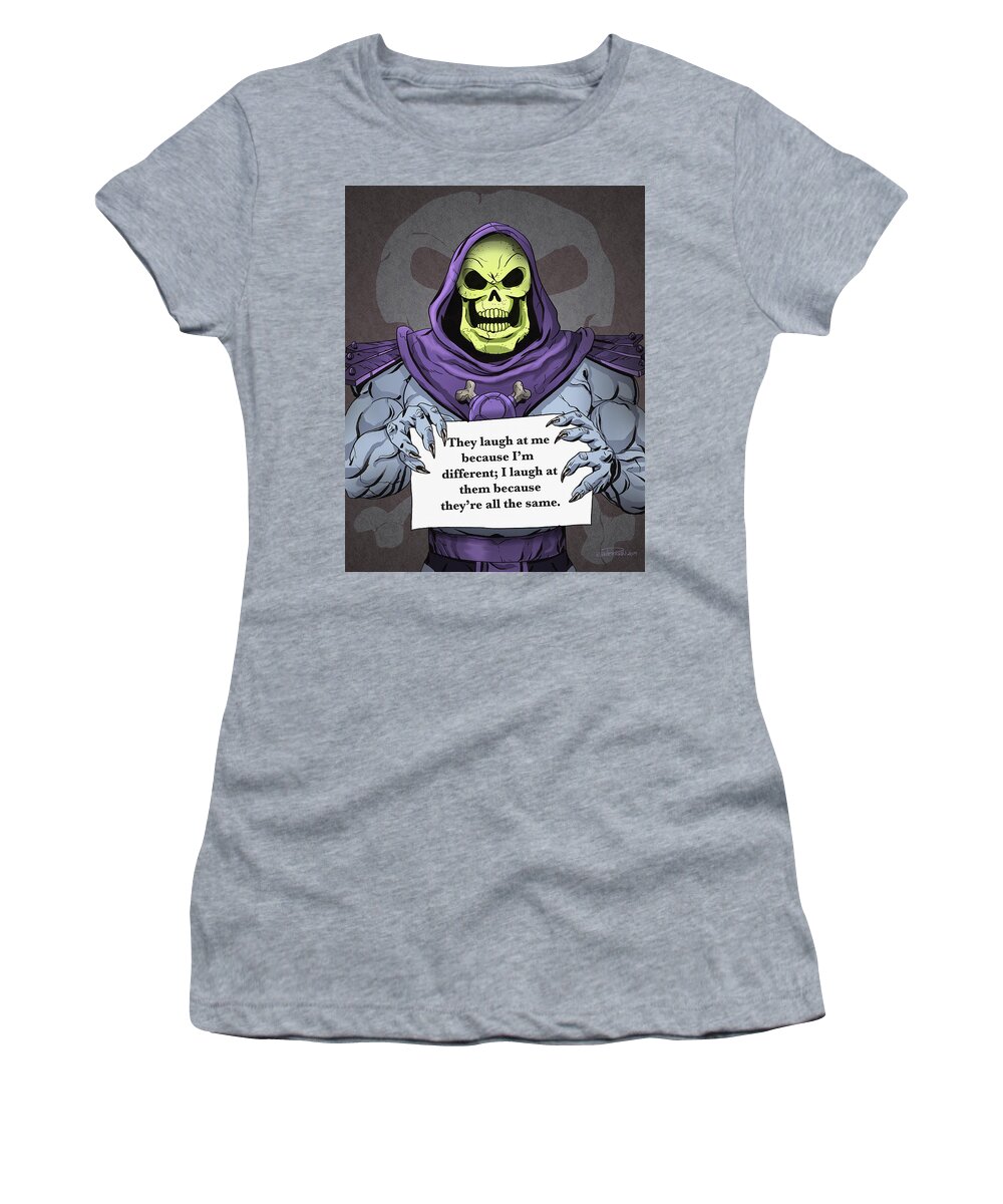 He-man Women's T-Shirt featuring the digital art Skeletor by Kynn Peterkin