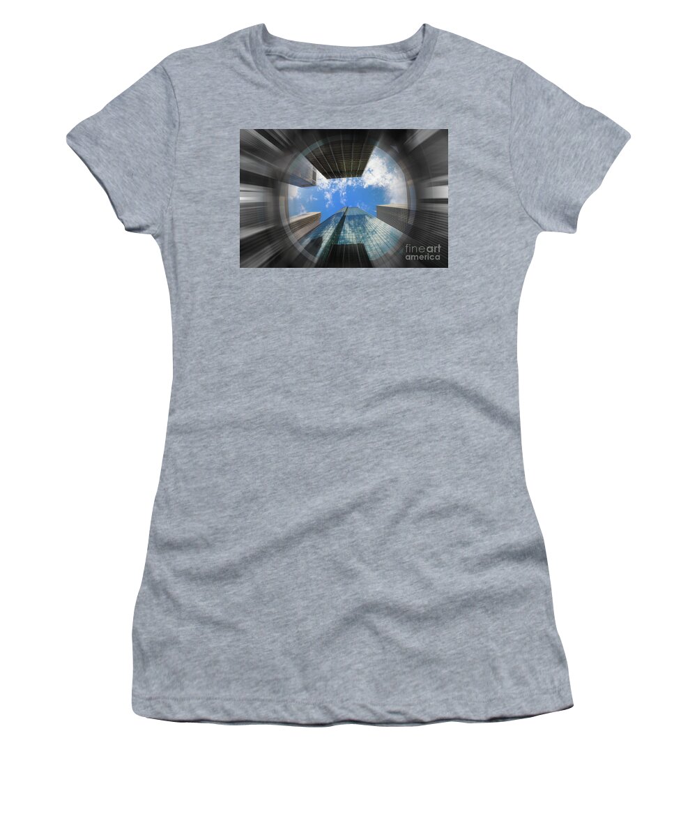 Houston Women's T-Shirt featuring the photograph Skyscraper Jungle Blur by Raul Rodriguez