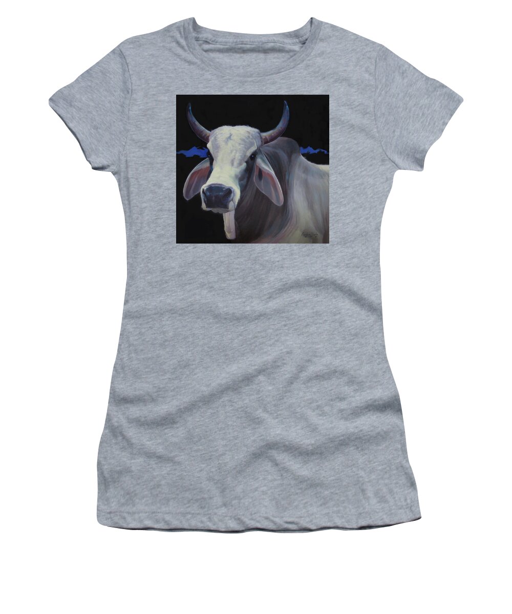 Farm Animals Women's T-Shirt featuring the painting Smoke by Carolyne Hawley