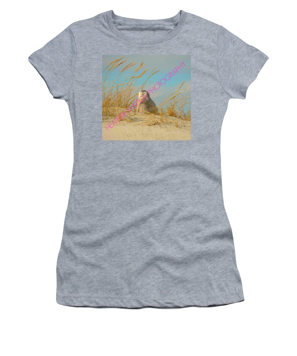 Snowy White Owl Women's T-Shirt featuring the photograph Snowy White Owl - Plymouth, MA by Heather M Photography