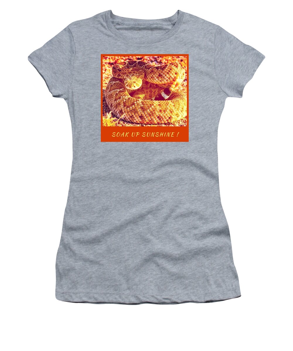 Snake Women's T-Shirt featuring the photograph Soak Up Sunshine by Judy Kennedy