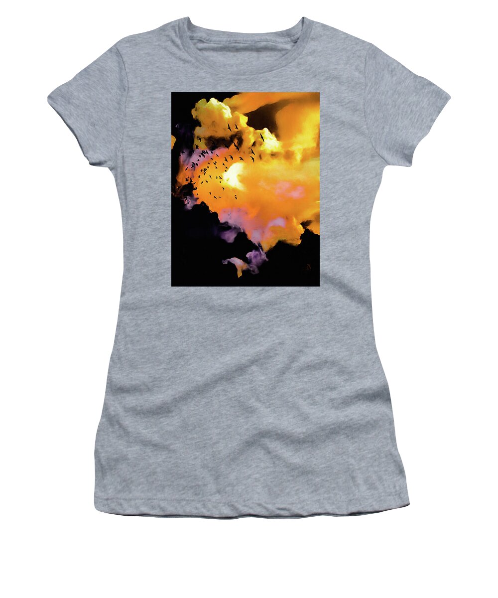 Soaring The Sunrise Sky Women's T-Shirt featuring the digital art Soaring the Sunrise Sky by Susan Maxwell Schmidt