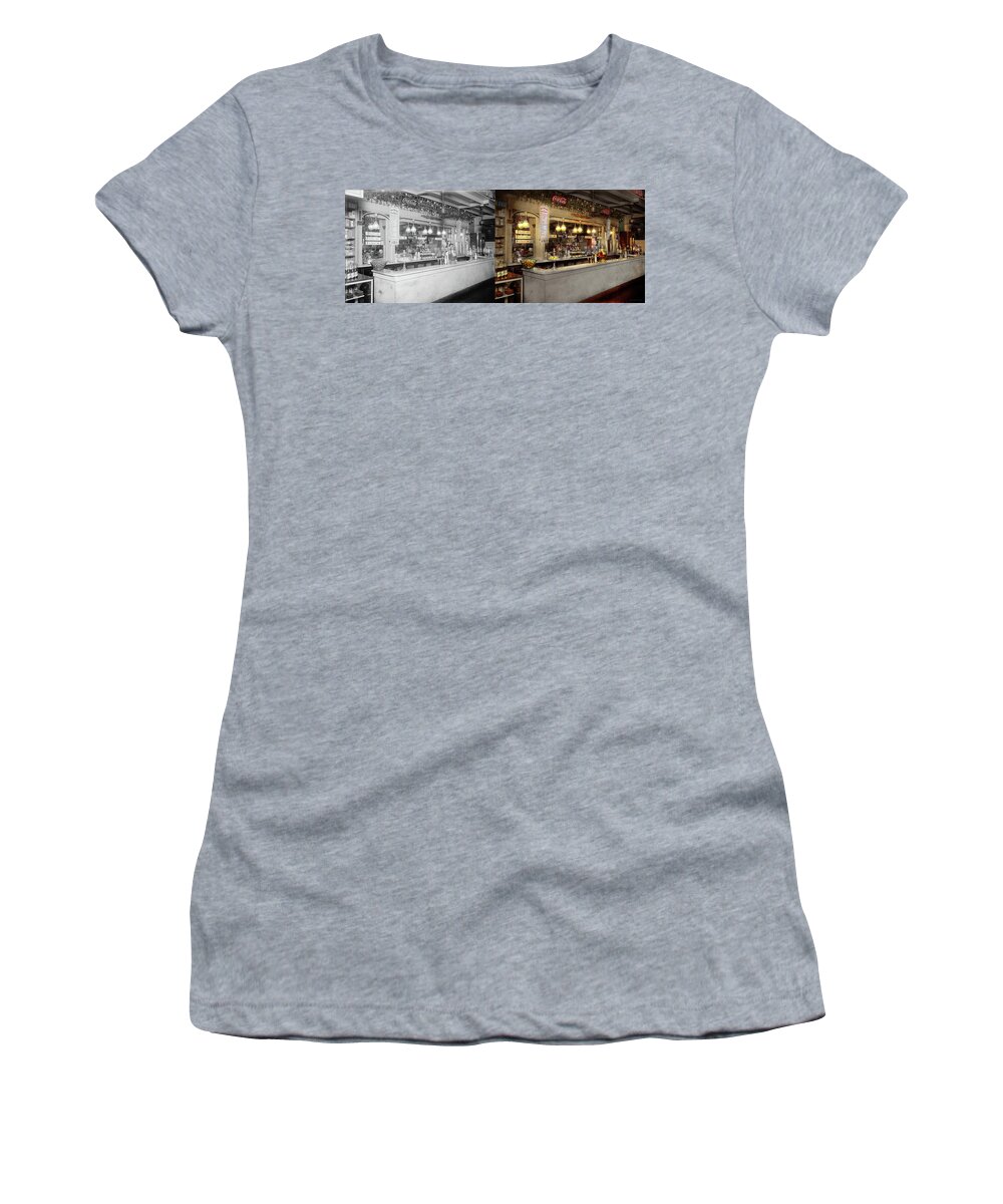 Soda Fountain Women's T-Shirt featuring the photograph Soda - We serve Lozak 1920 - Side by Side by Mike Savad