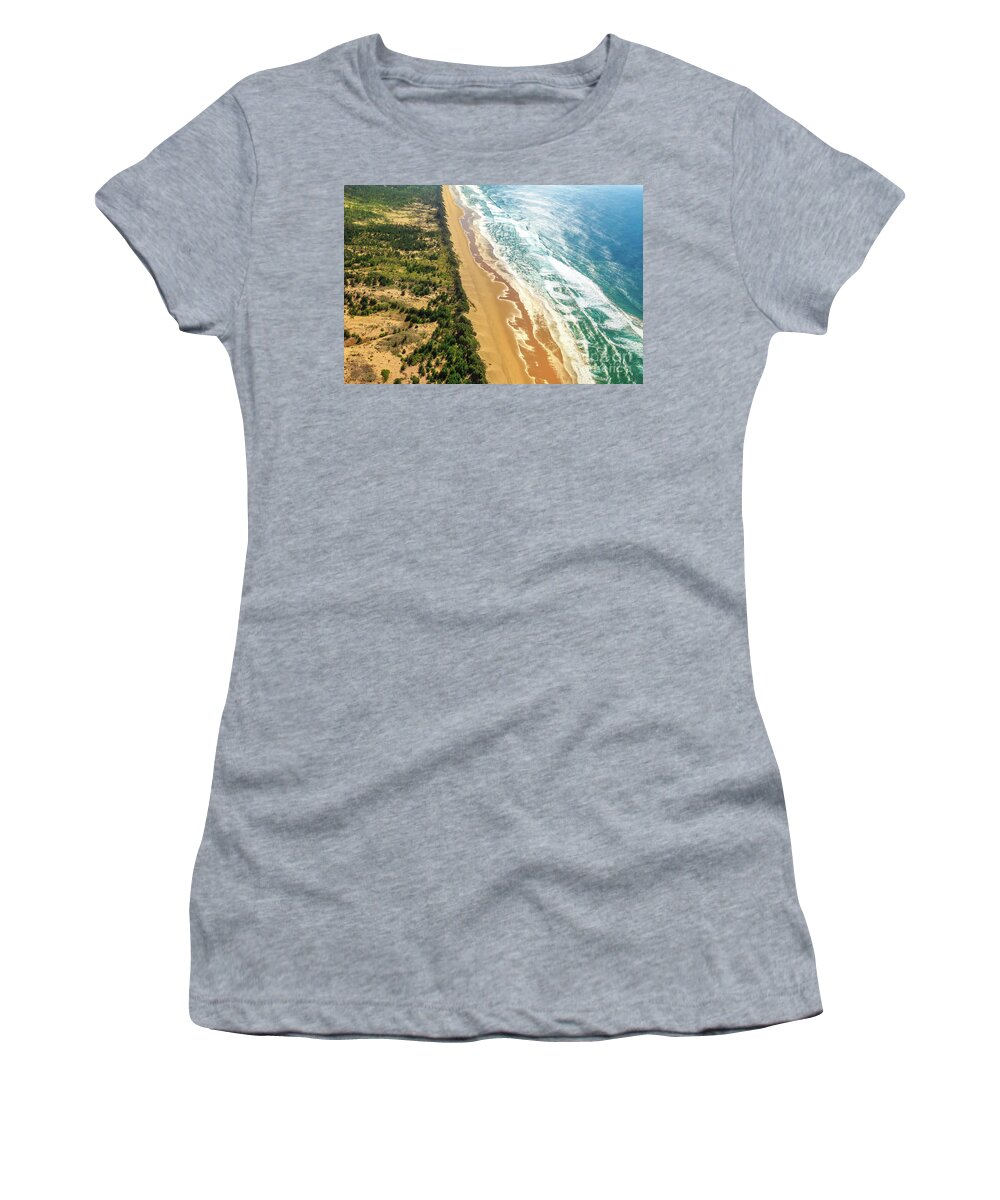 Sodwana Bay National Park Women's T-Shirt featuring the photograph Sodwana Bay aerial by Benny Marty