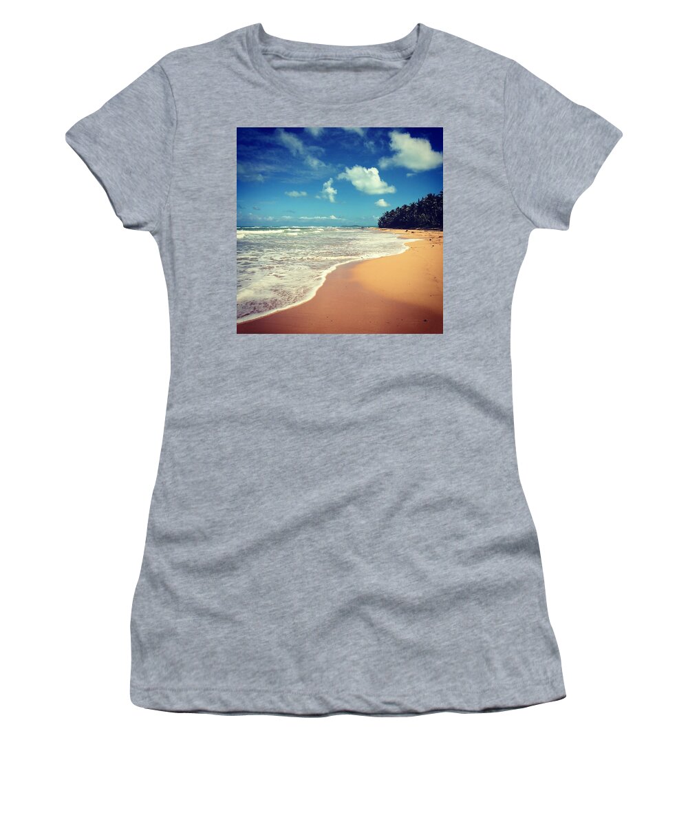 Beach Women's T-Shirt featuring the photograph Solitude Beach by Alice Terrill