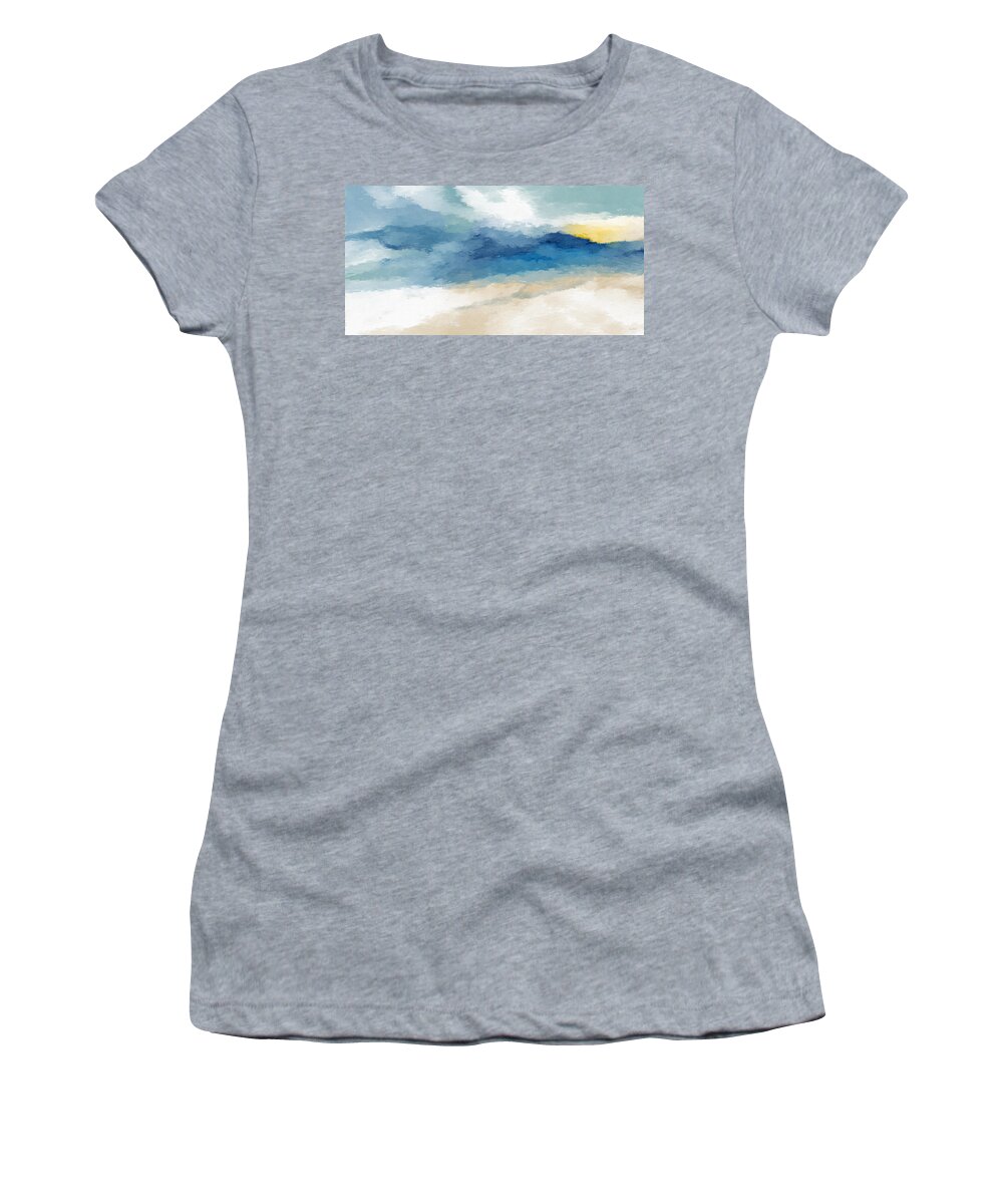 Coastal Women's T-Shirt featuring the mixed media Soothing Memory- Art by Linda Woods by Linda Woods