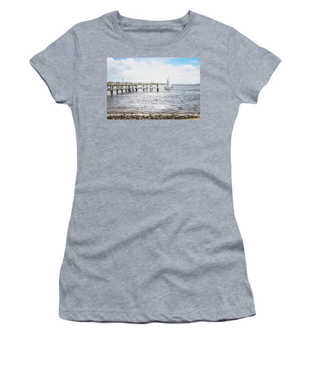 Southport Women's T-Shirt featuring the photograph Southport, NC... Summer Afternoon by Cynthia Wolfe