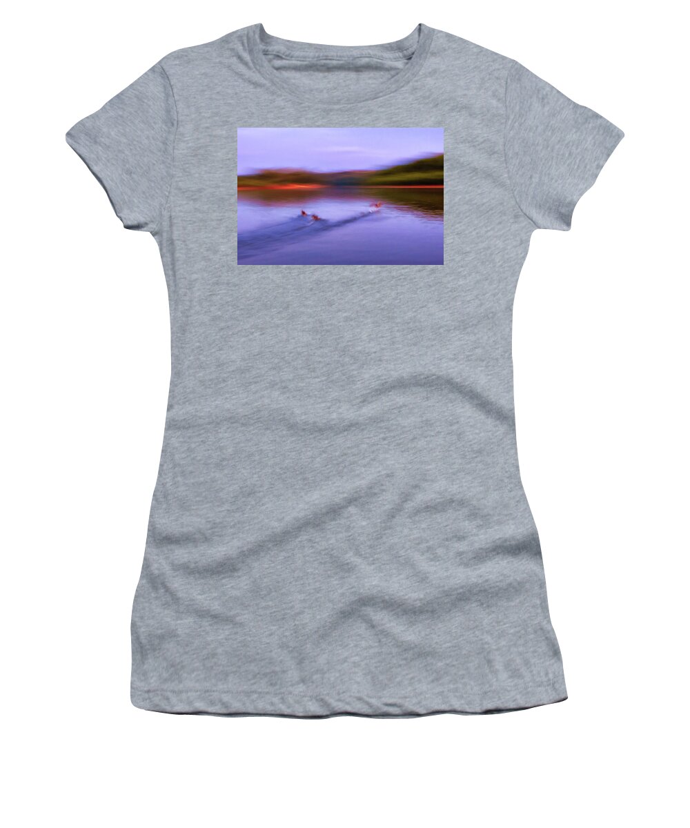 Abstract Women's T-Shirt featuring the photograph Spooked Ducks by Robert FERD Frank
