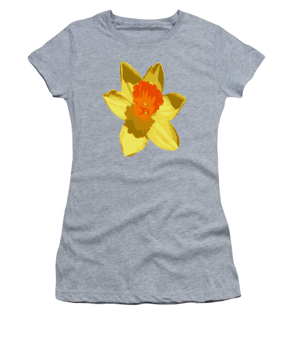 Daffodil Women's T-Shirt featuring the digital art Spring Daffodil Isolated On Hot Pink by Taiche Acrylic Art