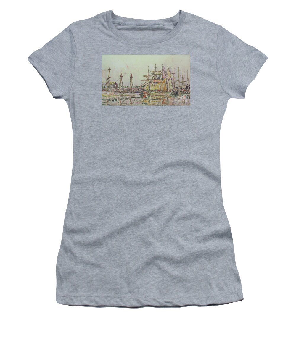 Signac Paul (1848-1903) Women's T-Shirt featuring the painting St. Malo, 1927 by Paul Signac