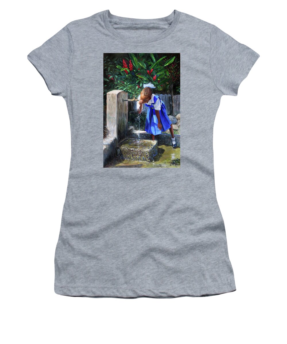 Caribbean Art Women's T-Shirt featuring the painting Standpipe #3 by Jonathan Gladding