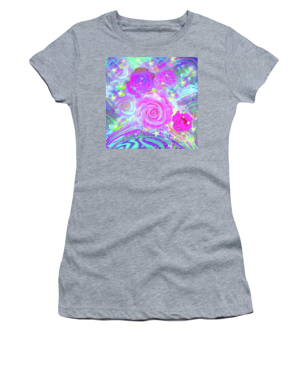 Stars Women's T-Shirt featuring the digital art Star Garden by BelleAme Sommers