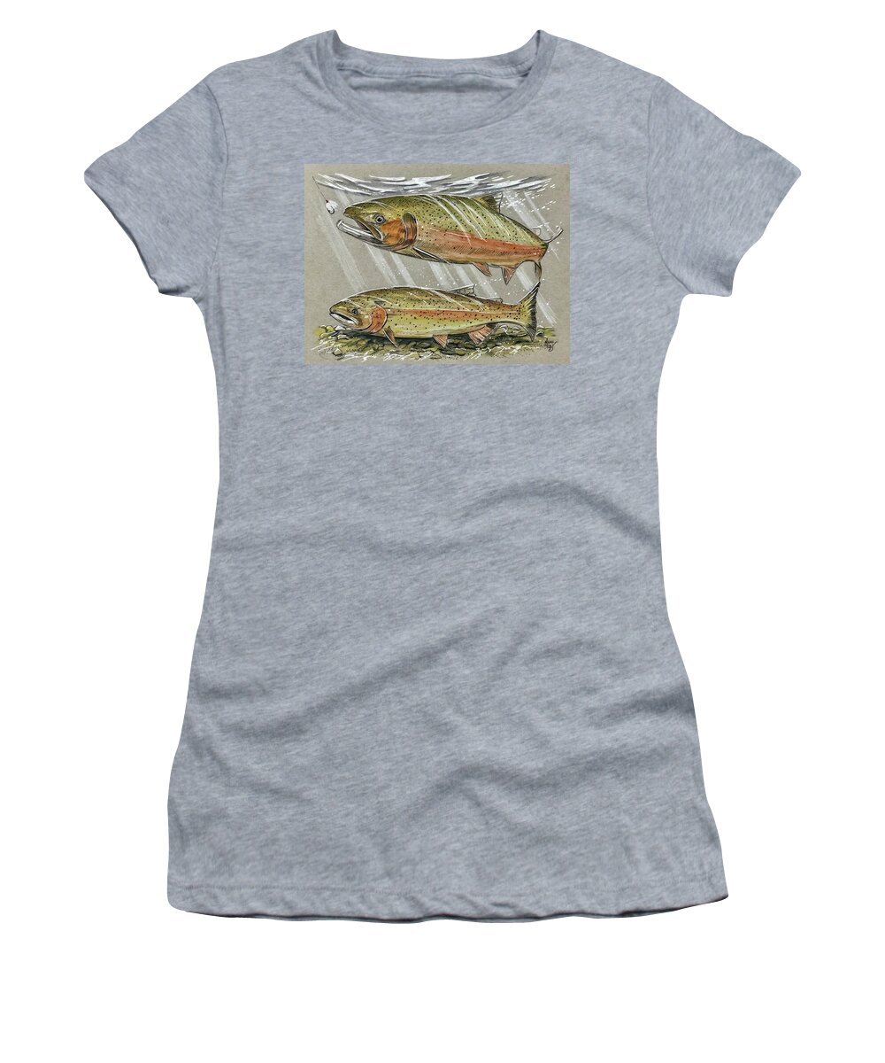 Steelhead Women's T-Shirt featuring the painting Steelhead by Mark Ray