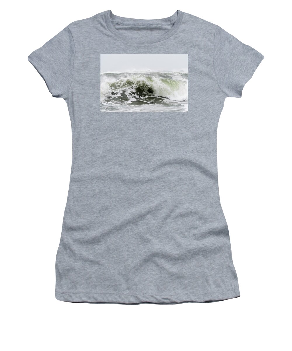 Coast Women's T-Shirt featuring the photograph Storm Surf Spray by Robert Potts