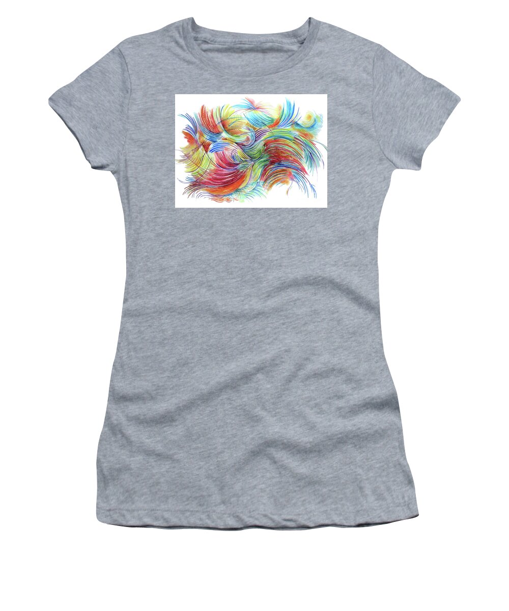 Pastels Women's T-Shirt featuring the mixed media Sublime by Rosanne Licciardi