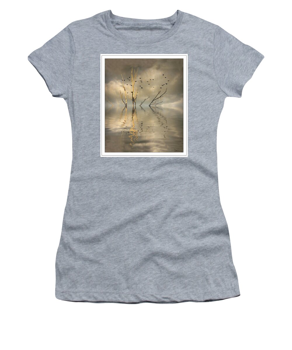 Barren Tree Women's T-Shirt featuring the photograph Submerged by Peggy Dietz