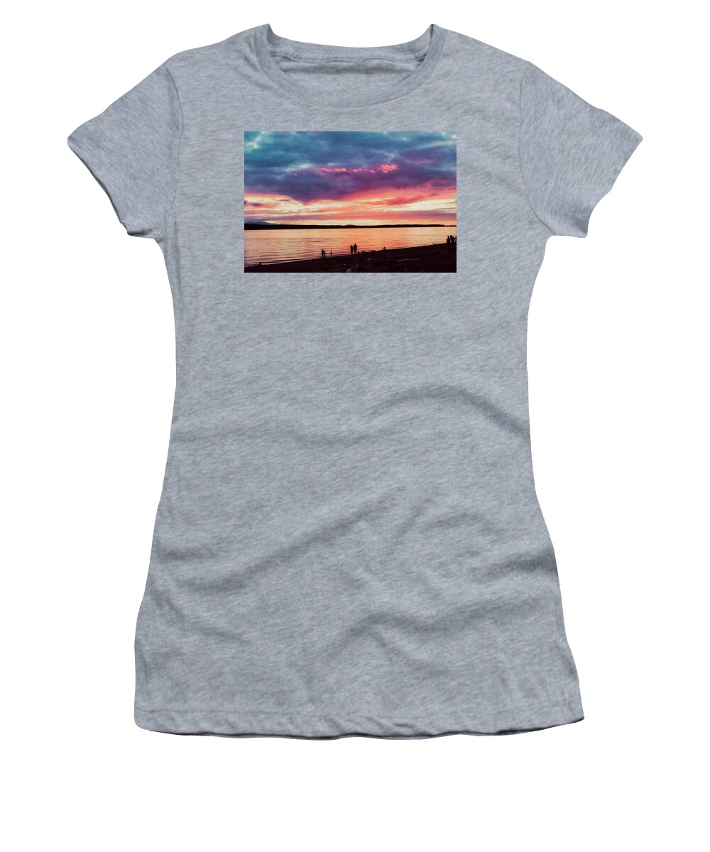 Beach Women's T-Shirt featuring the photograph Summer Sunset by Anamar Pictures