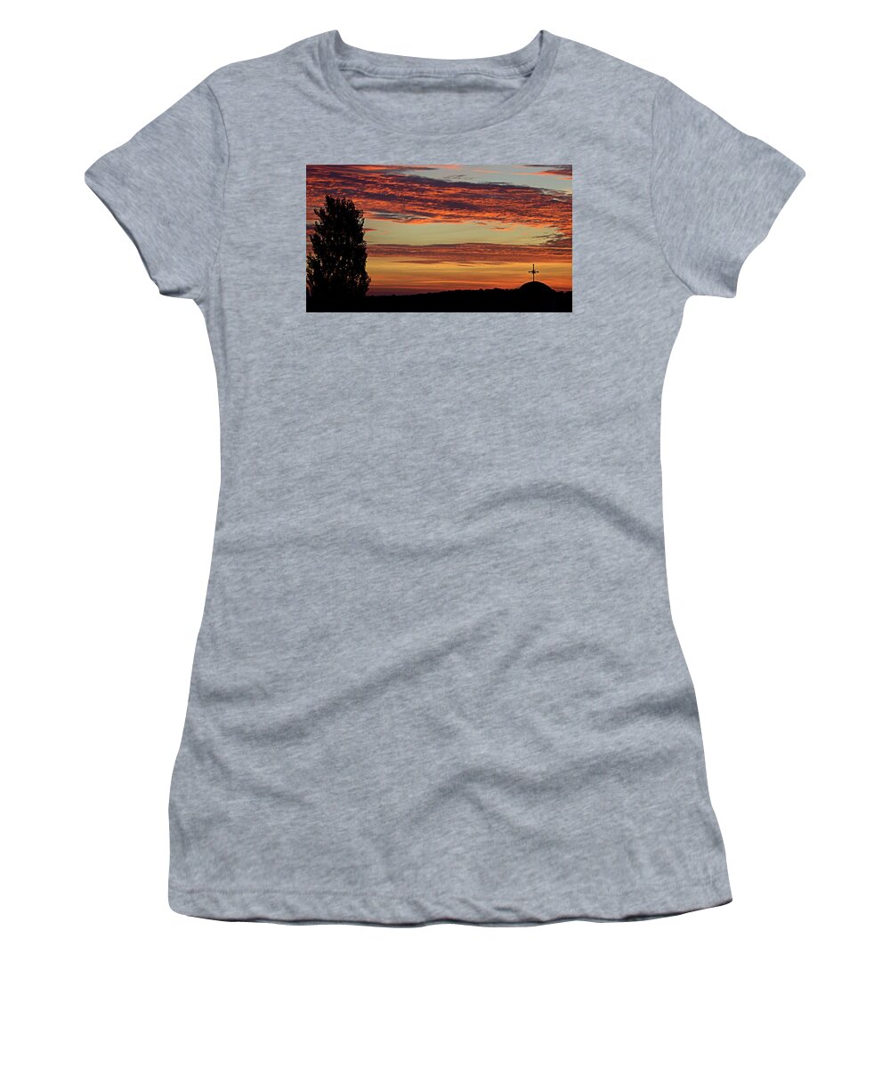 Sunrise Women's T-Shirt featuring the photograph Sunrise in Stambolovo by Martin Smith
