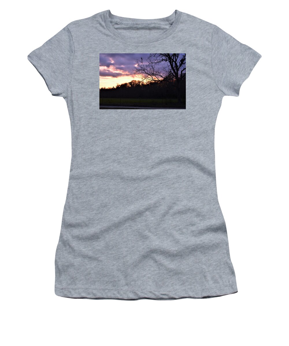 Sunset Over Glenn Women's T-Shirt featuring the photograph Sunset Over Glenn by Warren Thompson