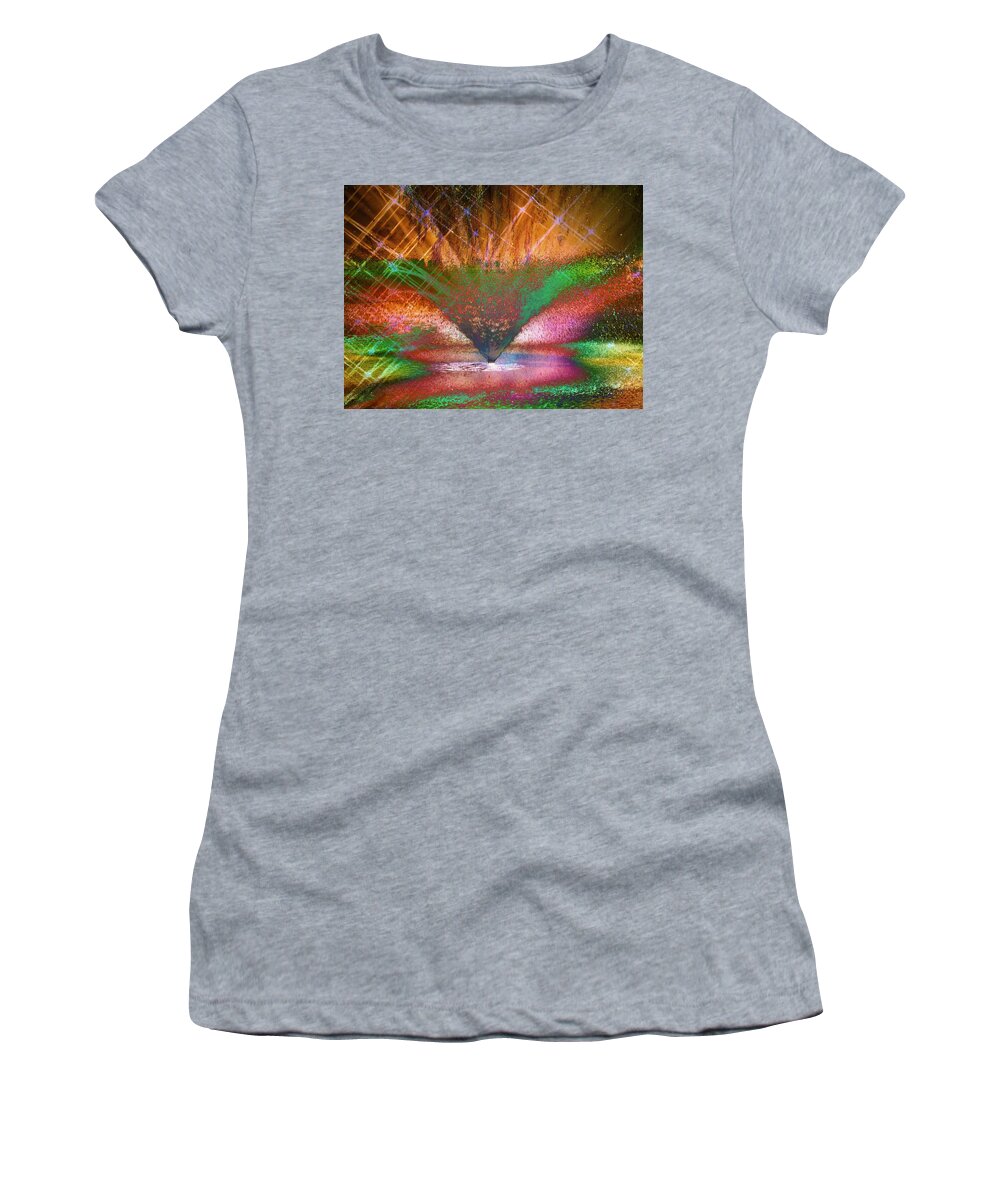 Surreal Water Fountain Women's T-Shirt featuring the photograph Surreal Fountain Spray by Mike McBrayer