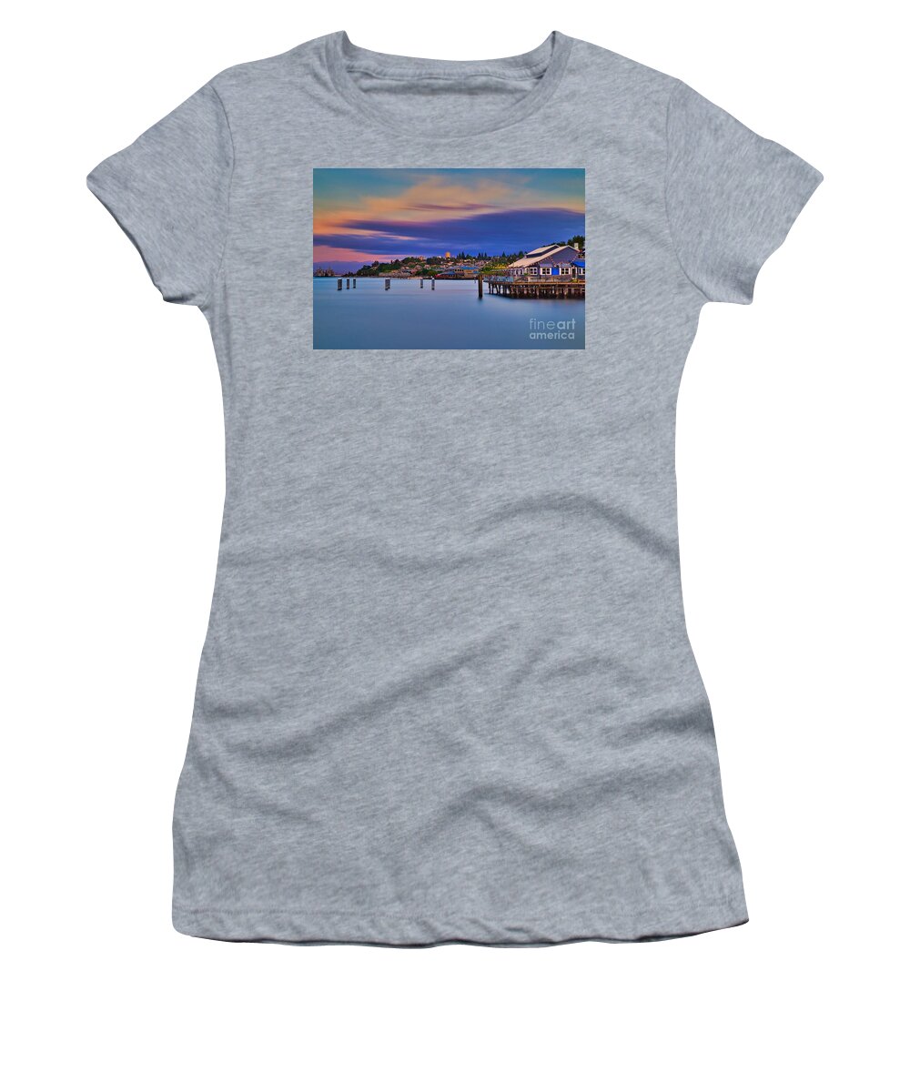 Tacoma Washington Women's T-Shirt featuring the photograph Tacoma, Point Ruston by Sal Ahmed