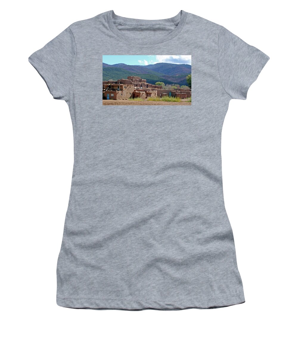 Taos Women's T-Shirt featuring the photograph Taos Pueblo - New Mexico by Richard Krebs