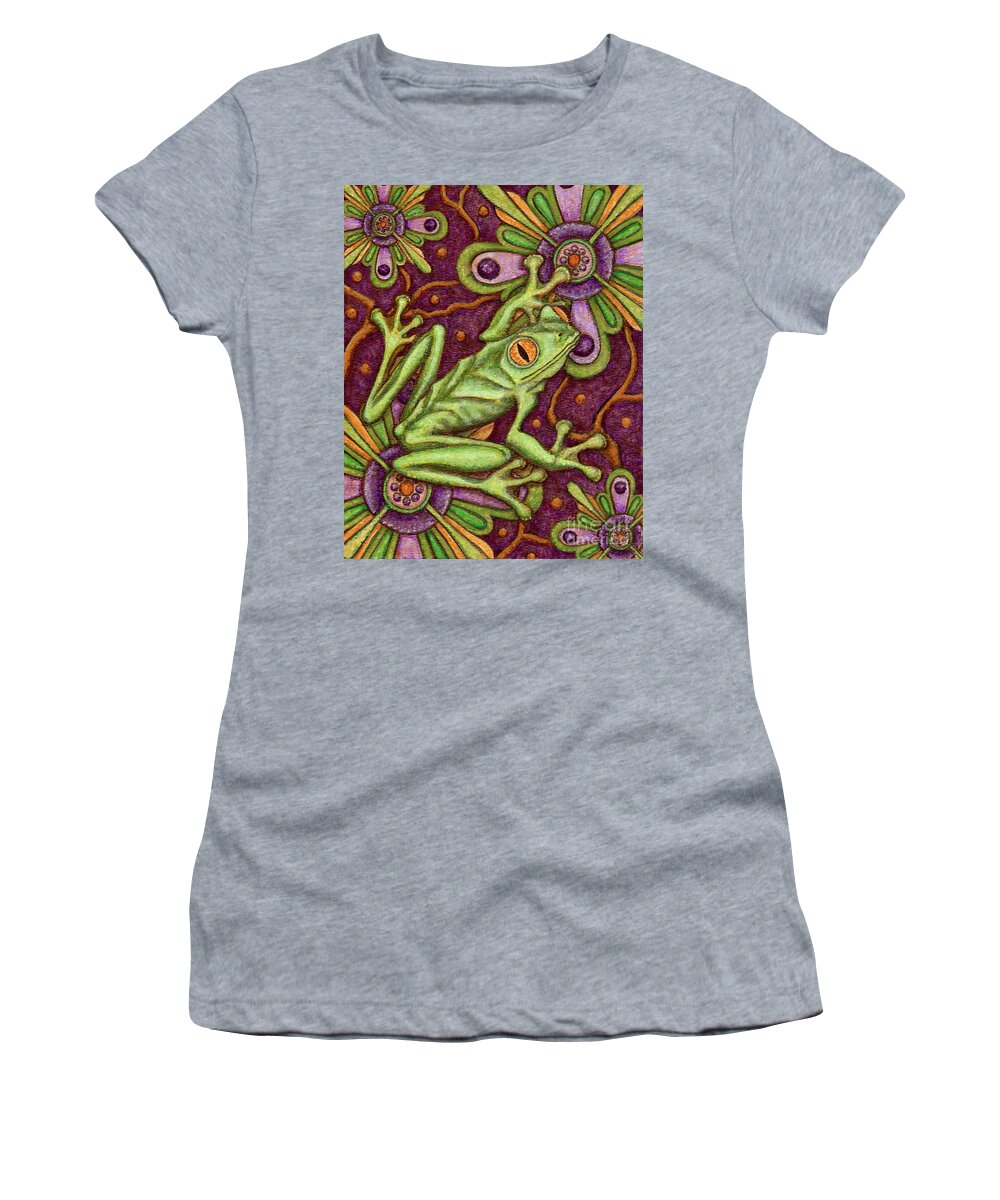 Frog Women's T-Shirt featuring the painting Tapestry Frog by Amy E Fraser