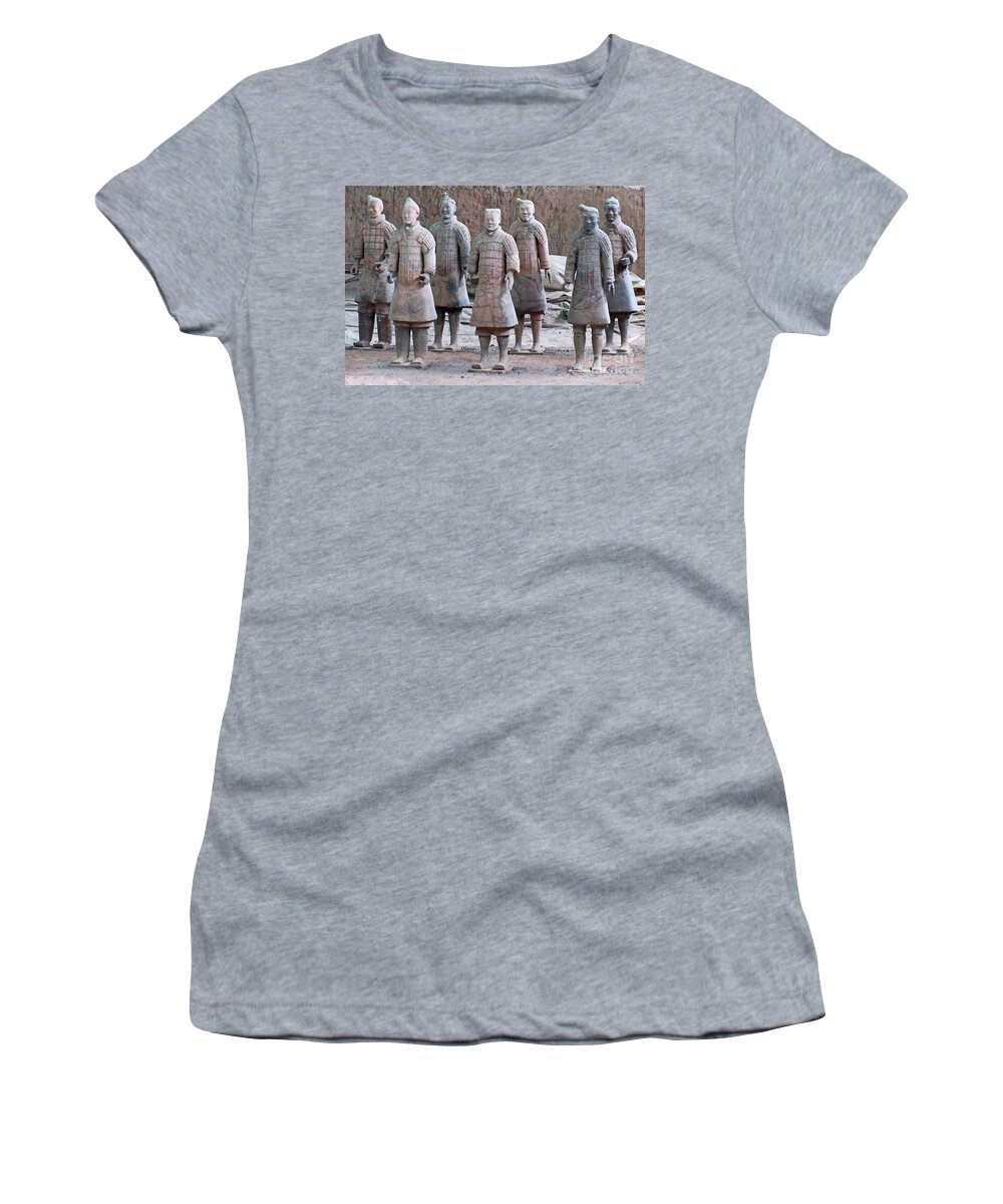 Terracotta Army Women's T-Shirt featuring the photograph Terra Cotta Warriors 14 by Randall Weidner