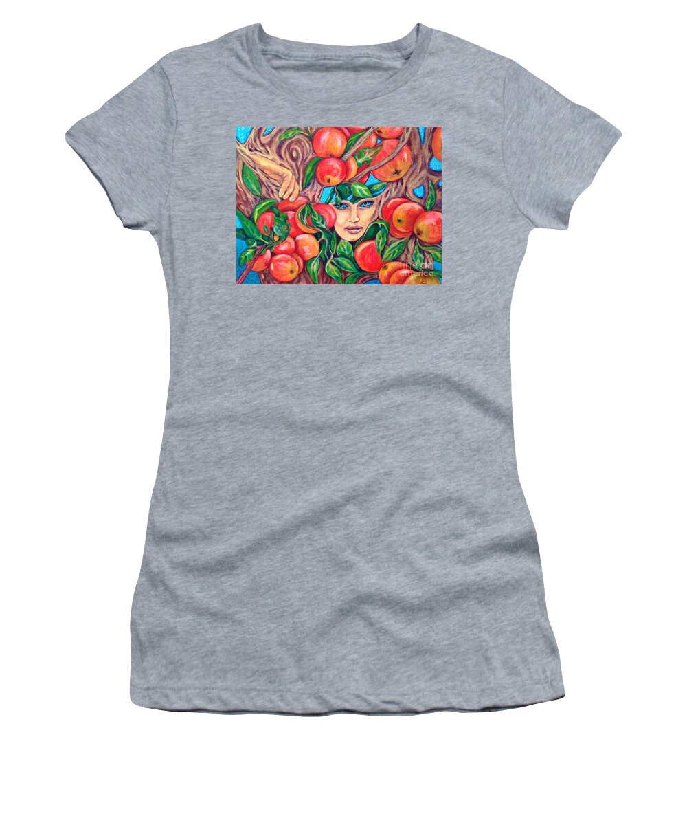 Tree Women's T-Shirt featuring the painting The Apple Tree by Linda Markwardt